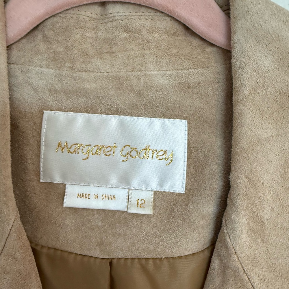 Vintage Tan Suede Women's Trench Coat - Picture 4 of 6